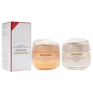 SHISEIDO BENEFIANCE 2 PCS SET: 1.8 WRINKLE SMOOTHING DAY CREAM SPF23 + 1.7 OVERNIGHT WRINKLE RESISTING CREAM