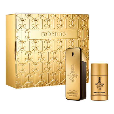 PACO RABANNE ONE MILLION 2 PCS SET FOR MEN: 3.4 EAU DE TOILETTE SPRAY + 2.3 DEODORANT STICK..