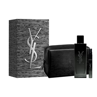 YSL MYSLF 3 PCS SET FOR MEN: 3.3 EAU DE PARFUM SPRAY + 0.33 EAU DE PARFUM SPRAY + POUCH